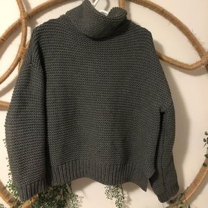 ZARA cowl neck cable knit sweater